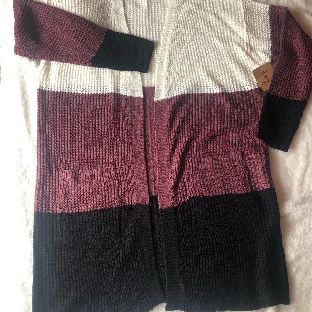 Elegant Colorblock Cardigan Sweater